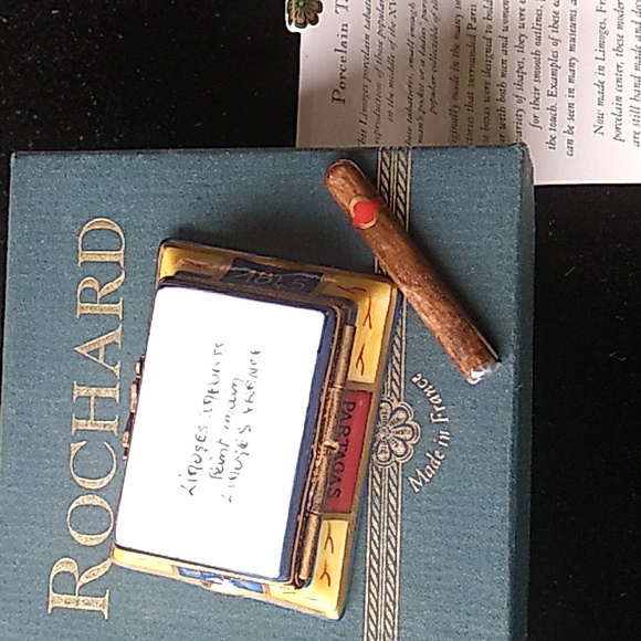 Rochard Limoges Box HUMIDOR w/ Cigar π«π· France Authentic - Picture 6 of 16